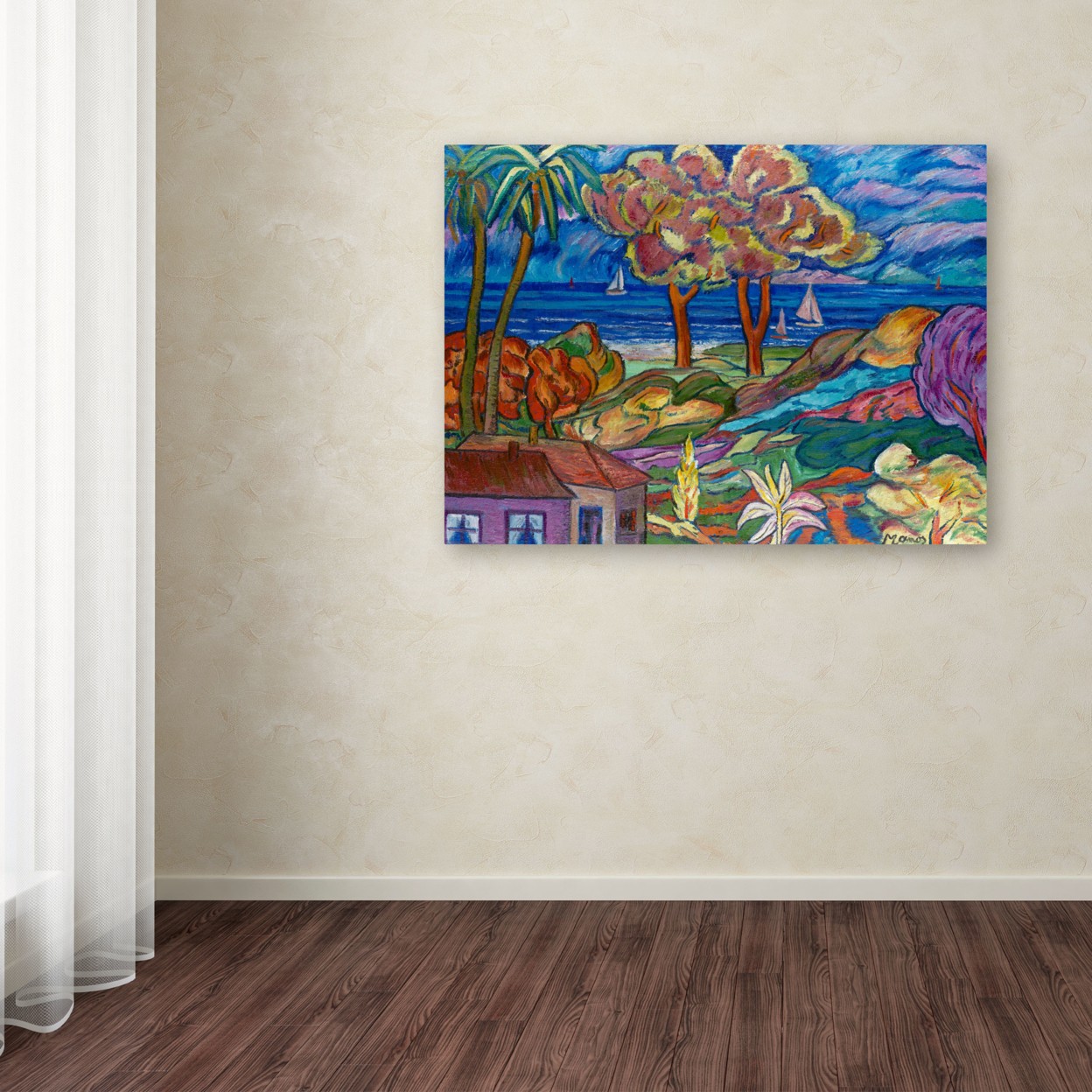 Manor Shadian 'House By The Beach' Canvas Wall Art 35 X 47 Inches