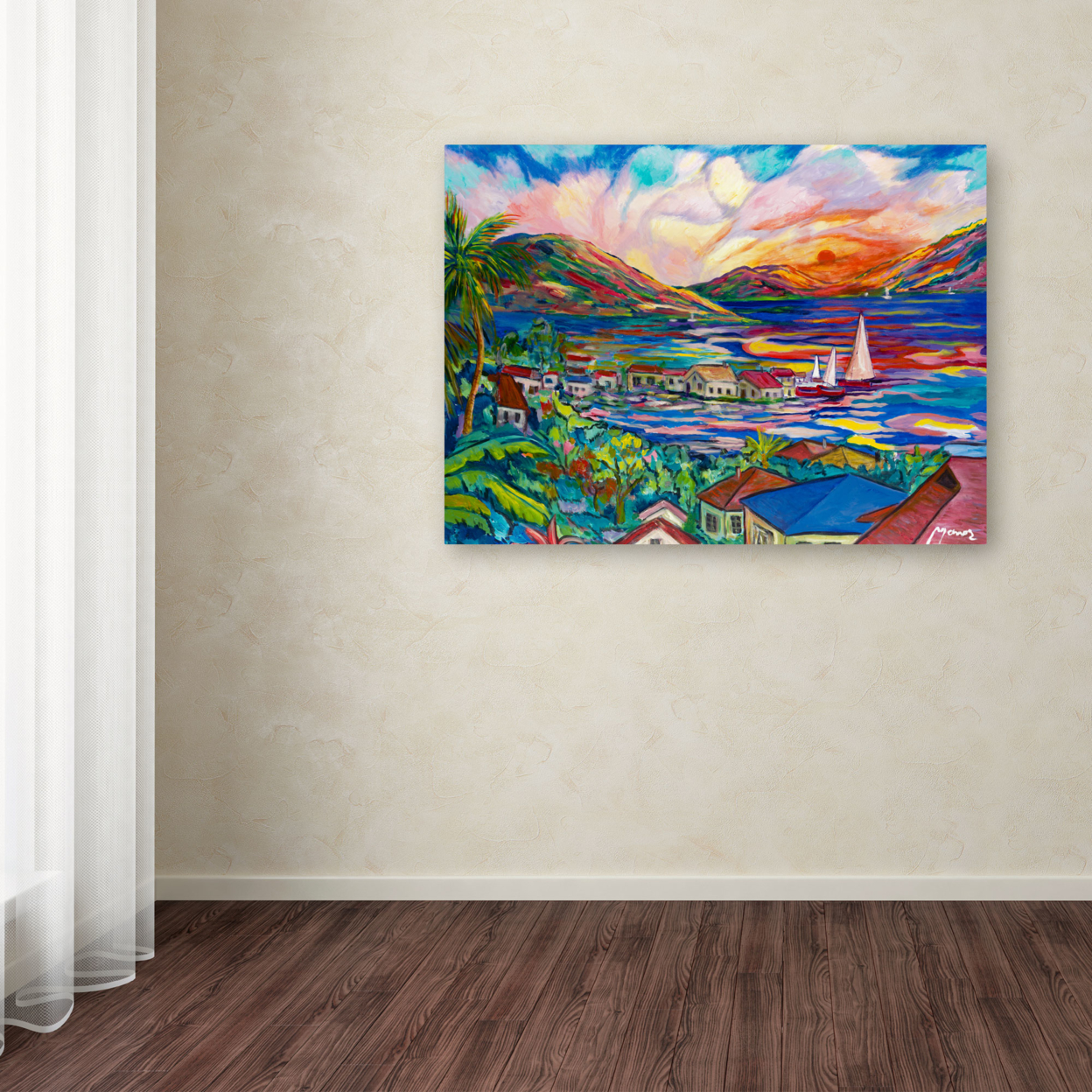 Manor Shadian 'Sunset' Canvas Wall Art 35 X 47 Inches
