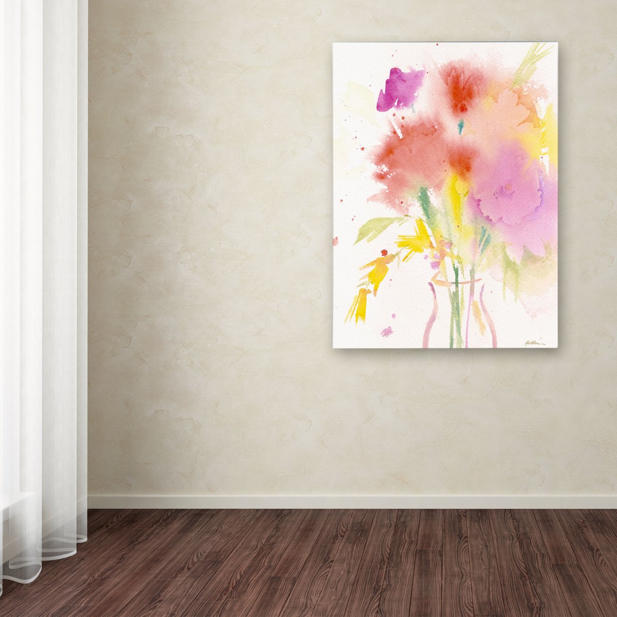Sheila Golden 'Bouquet Impressions' Canvas Wall Art 35 X 47 Inches