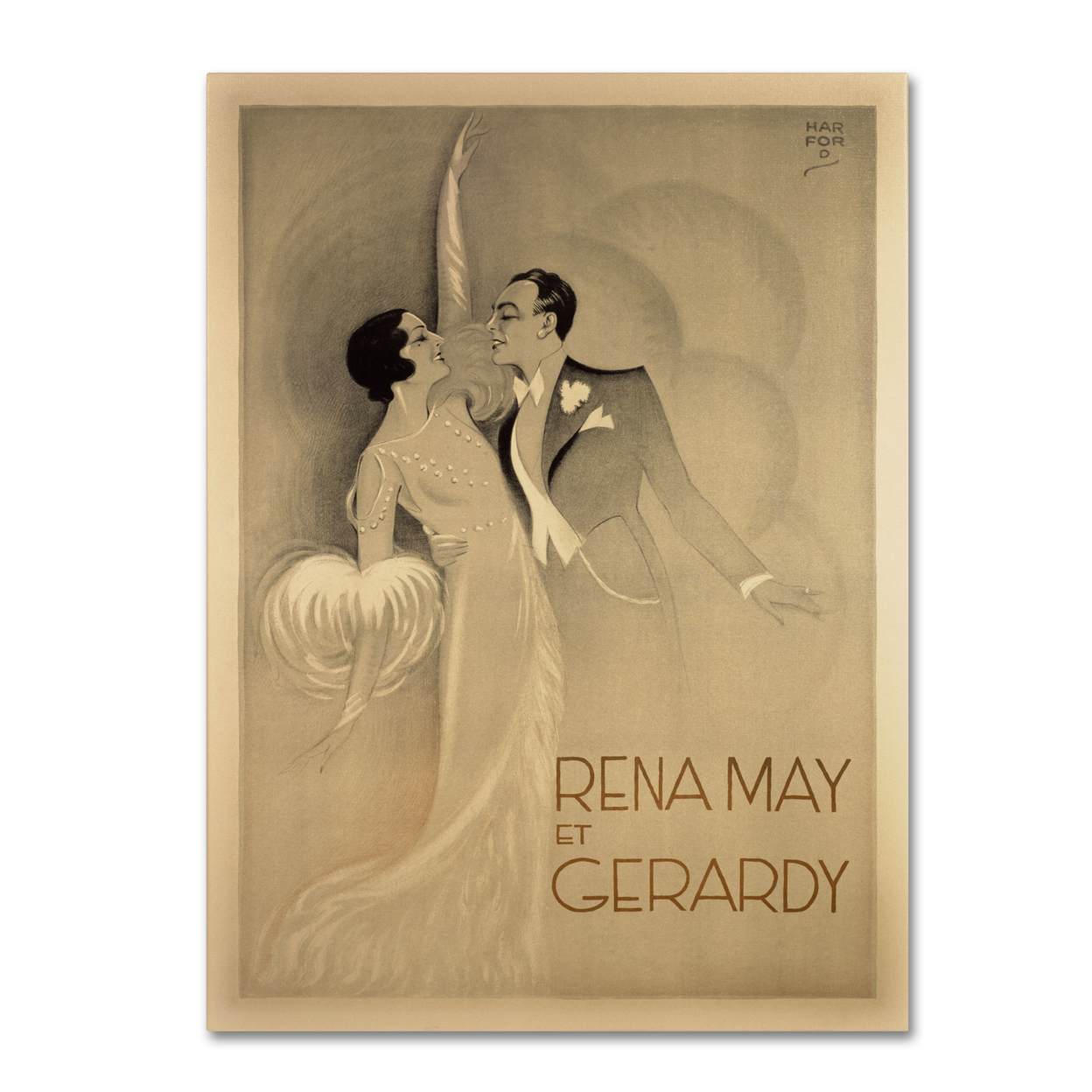 Rena May Et Gerardy' Canvas Wall Art 35 X 47 Inches