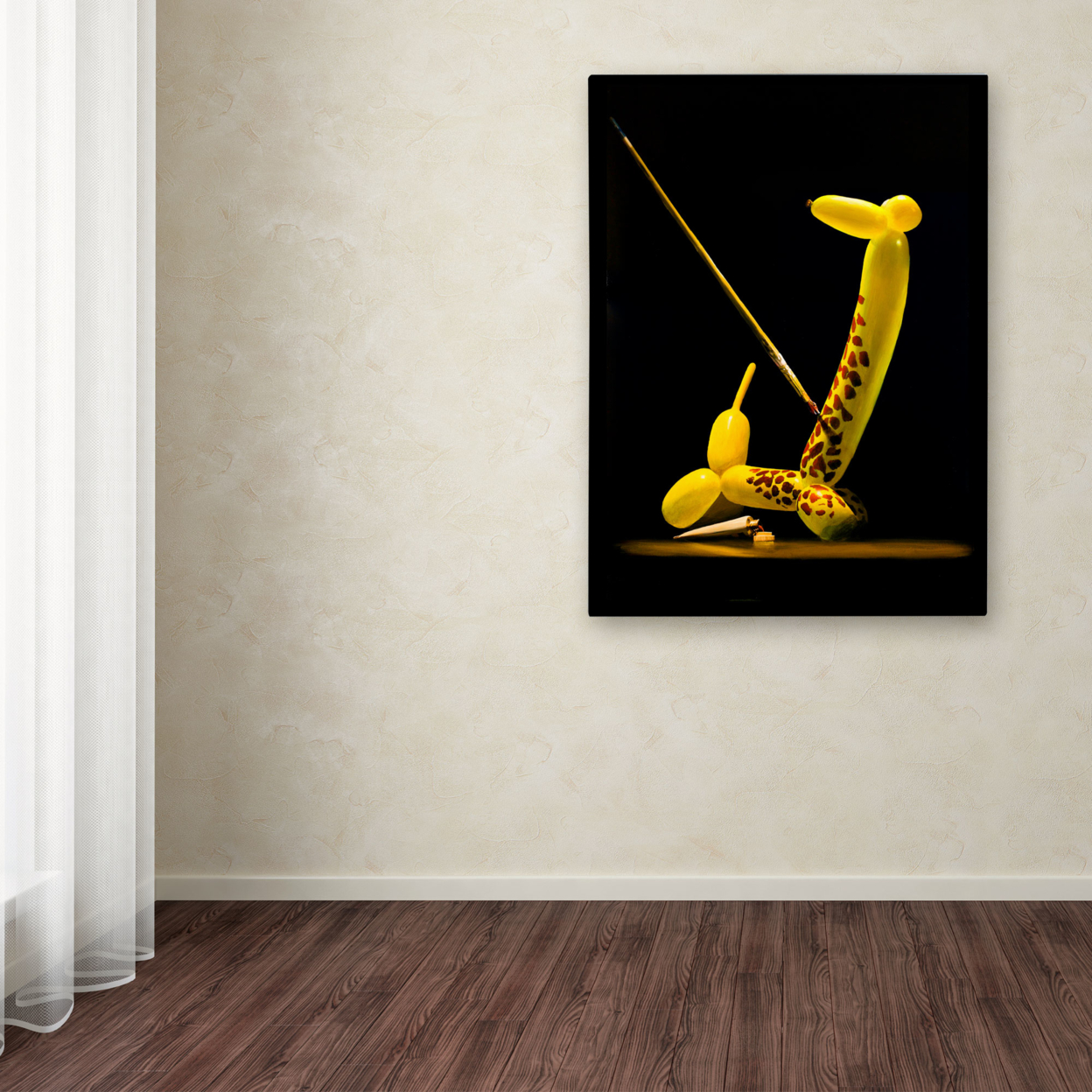Roderick Stevens 'Balloon Giraffe' Canvas Wall Art 35 X 47 Inches