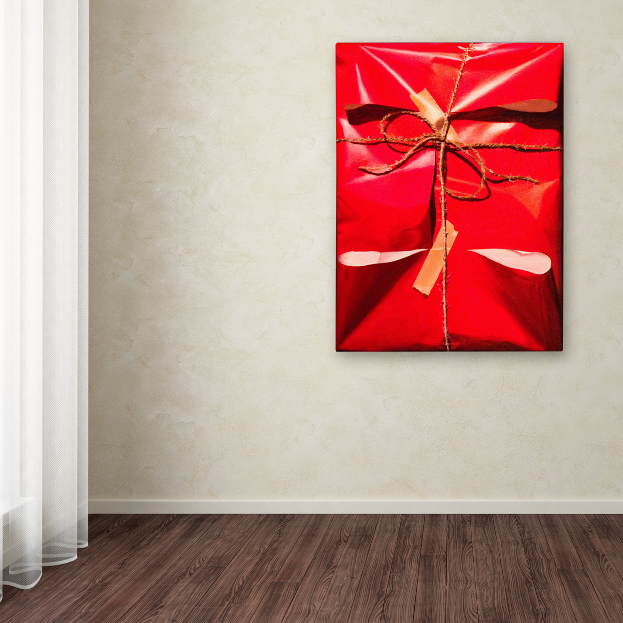 Roderick Stevens 'Red Wrap' Canvas Wall Art 35 X 47 Inches