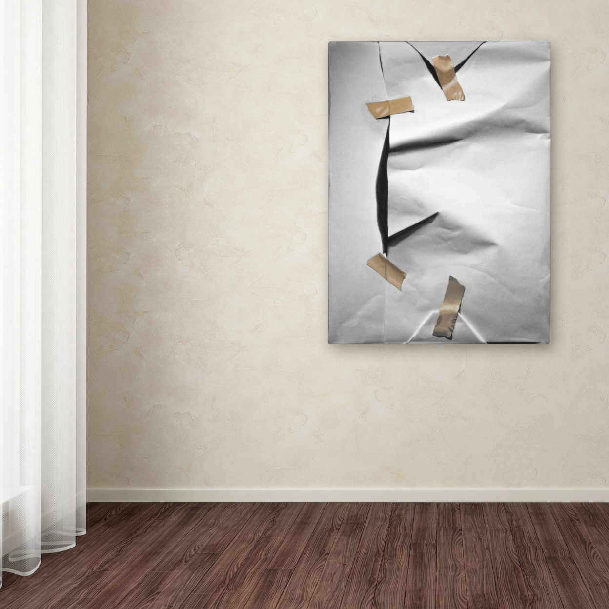 Roderick Stevens 'White Wrap' Canvas Wall Art 35 X 47 Inches