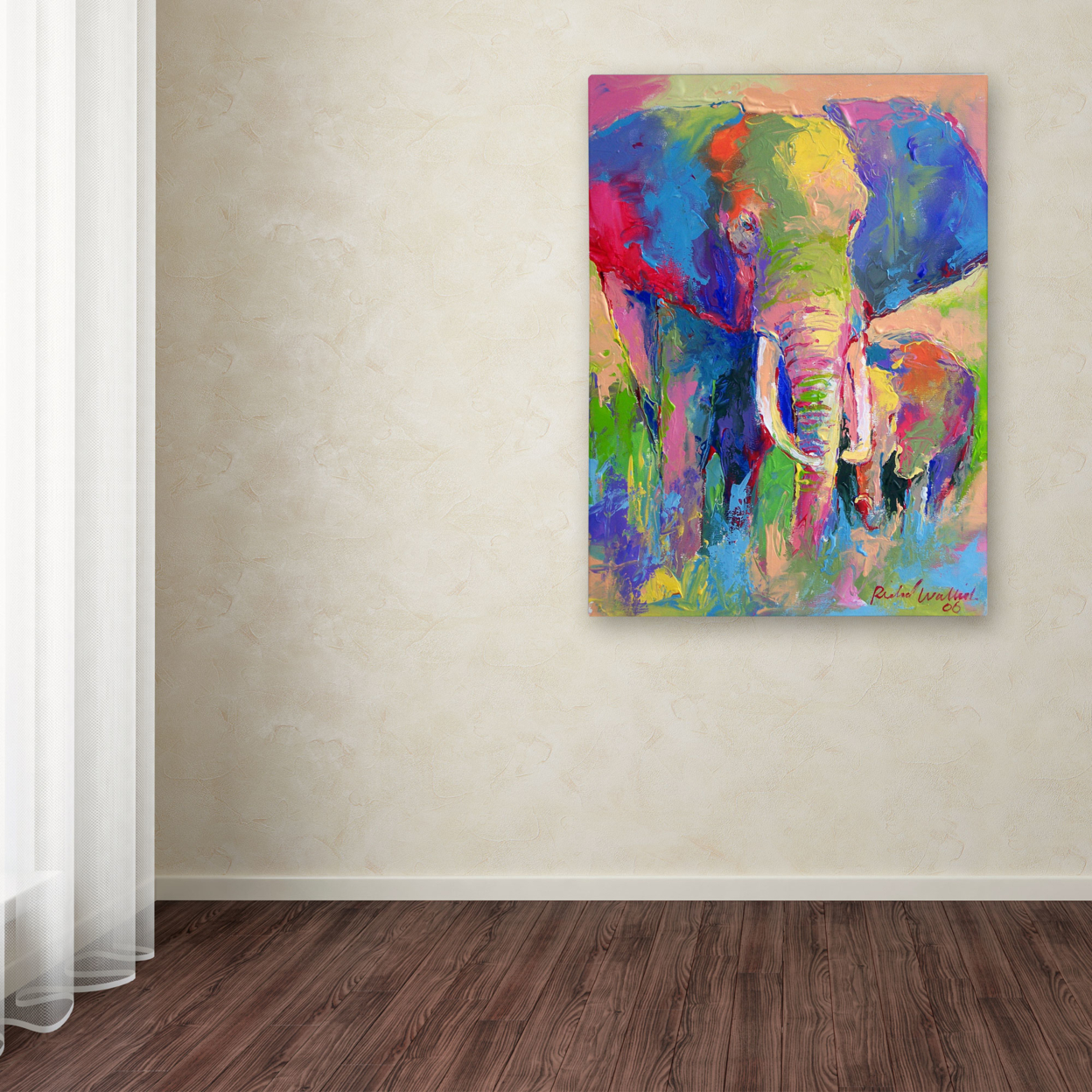 Richard Wallich 'Elephant 1' Canvas Wall Art 35 X 47 Inches