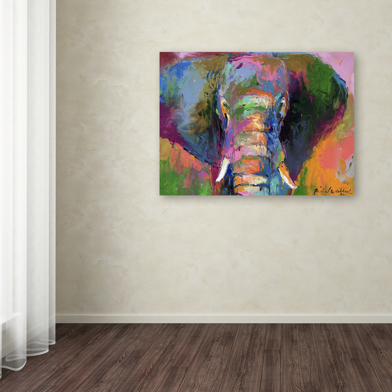 Richard Wallich 'Elephant 2' Canvas Wall Art 35 X 47 Inches
