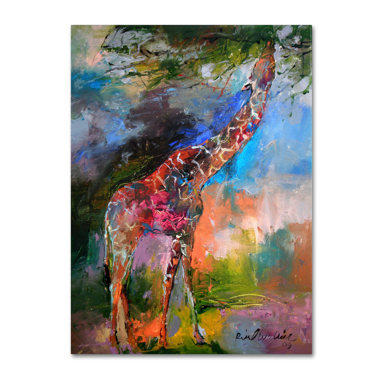 Richard Wallich 'Giraffe' Canvas Wall Art 35 X 47 Inches