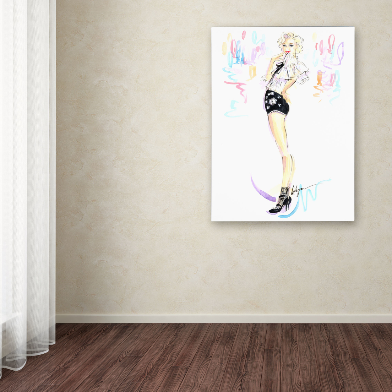Jennifer Lilya 'Cheeky Marilyn' Canvas Wall Art 35 X 47 Inches