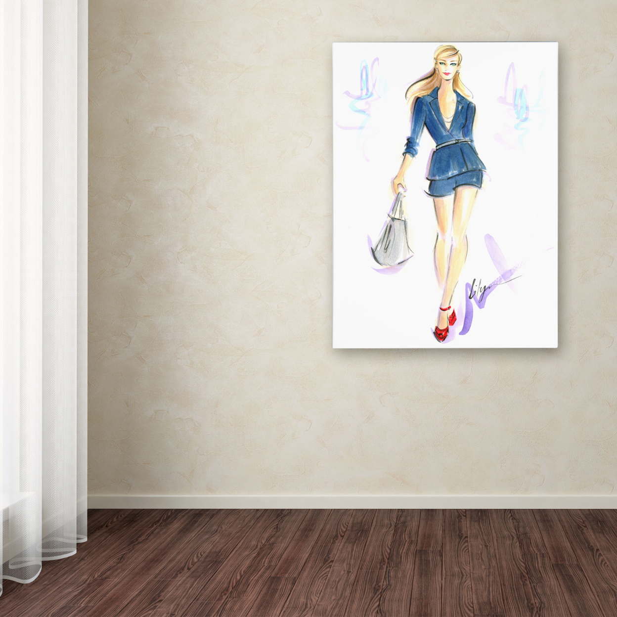 Jennifer Lilya 'Navy Cool' Canvas Wall Art 35 X 47 Inches