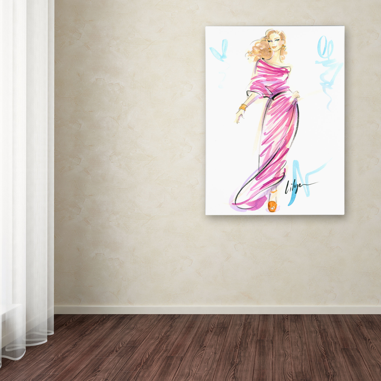 Jennifer Lilya 'Raspberry Swirl' Canvas Wall Art 35 X 47 Inches