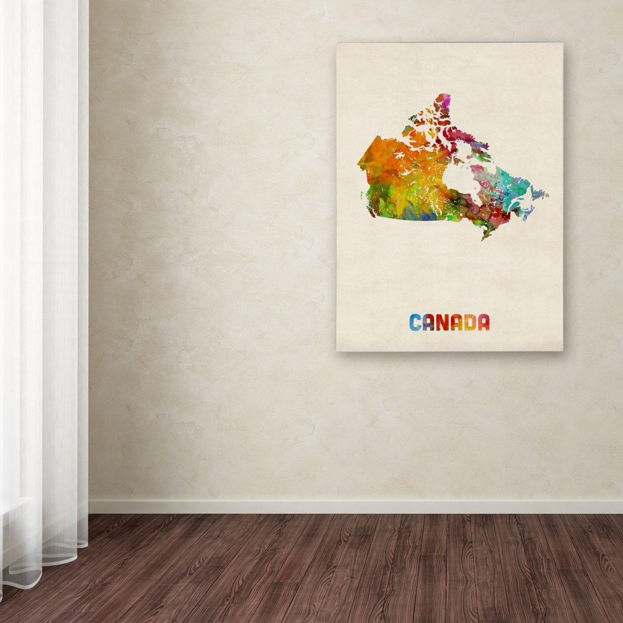 Michael Tompsett 'Canada Watercolor Map' Canvas Wall Art 35 X 47 Inches