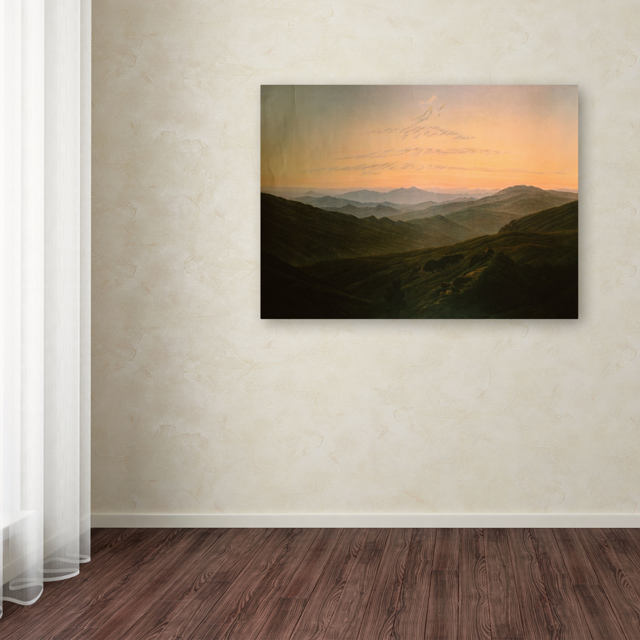 Caspar David Friedrich 'Dawn' Canvas Wall Art 35 X 47 Inches