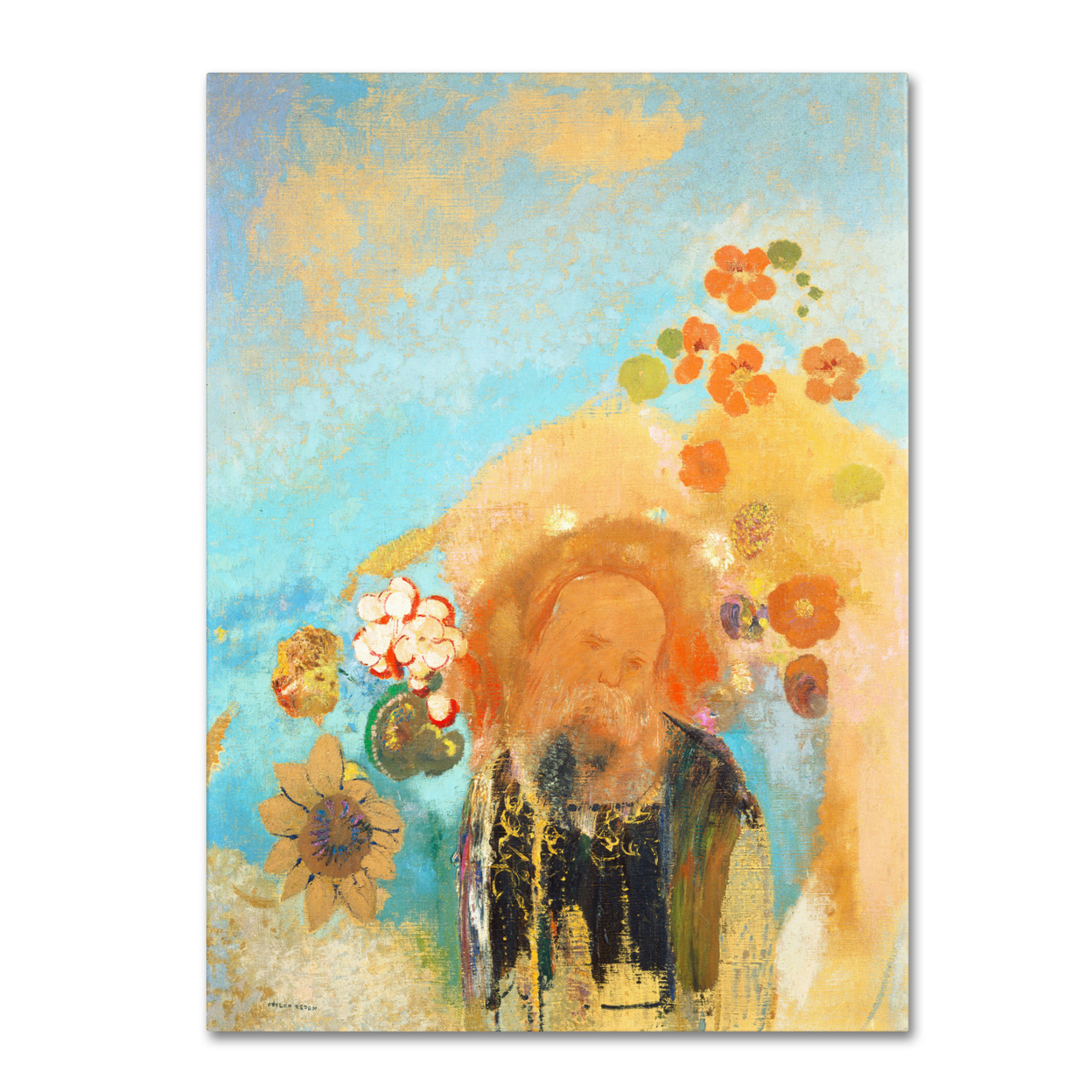 Odilon Redon 'Evocation Of Roussel 1912' Canvas Wall Art 35 X 47 Inches