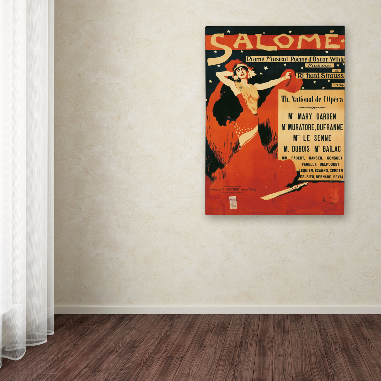 Richard Strauss 'Poster Of Opera Salome 1910' Canvas Wall Art 35 X 47 Inches