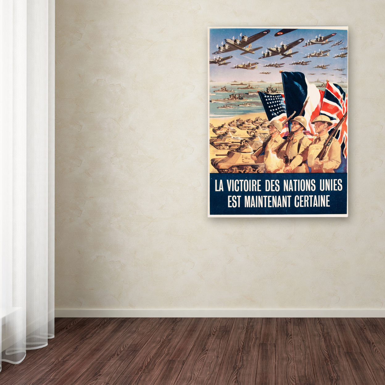 French Propaganda Poster From World War II' Canvas Wall Art 35 X 47 Inches