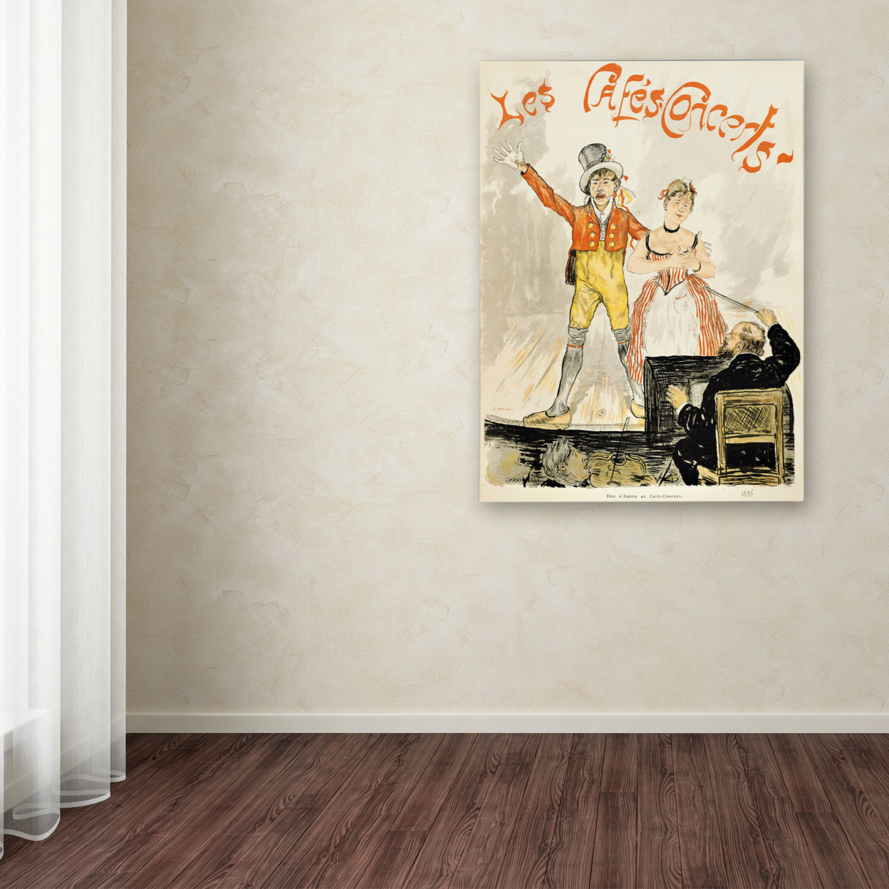 Poster Of Stage Performance At Cafe Chantant' Canvas Wall Art 35 X 47 Inches