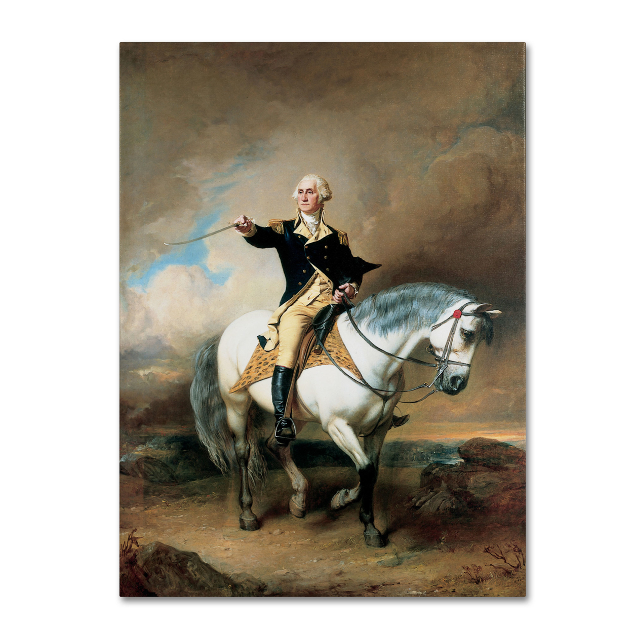 John Faed 'Portrait Of George Washington' Canvas Wall Art 35 X 47 Inches