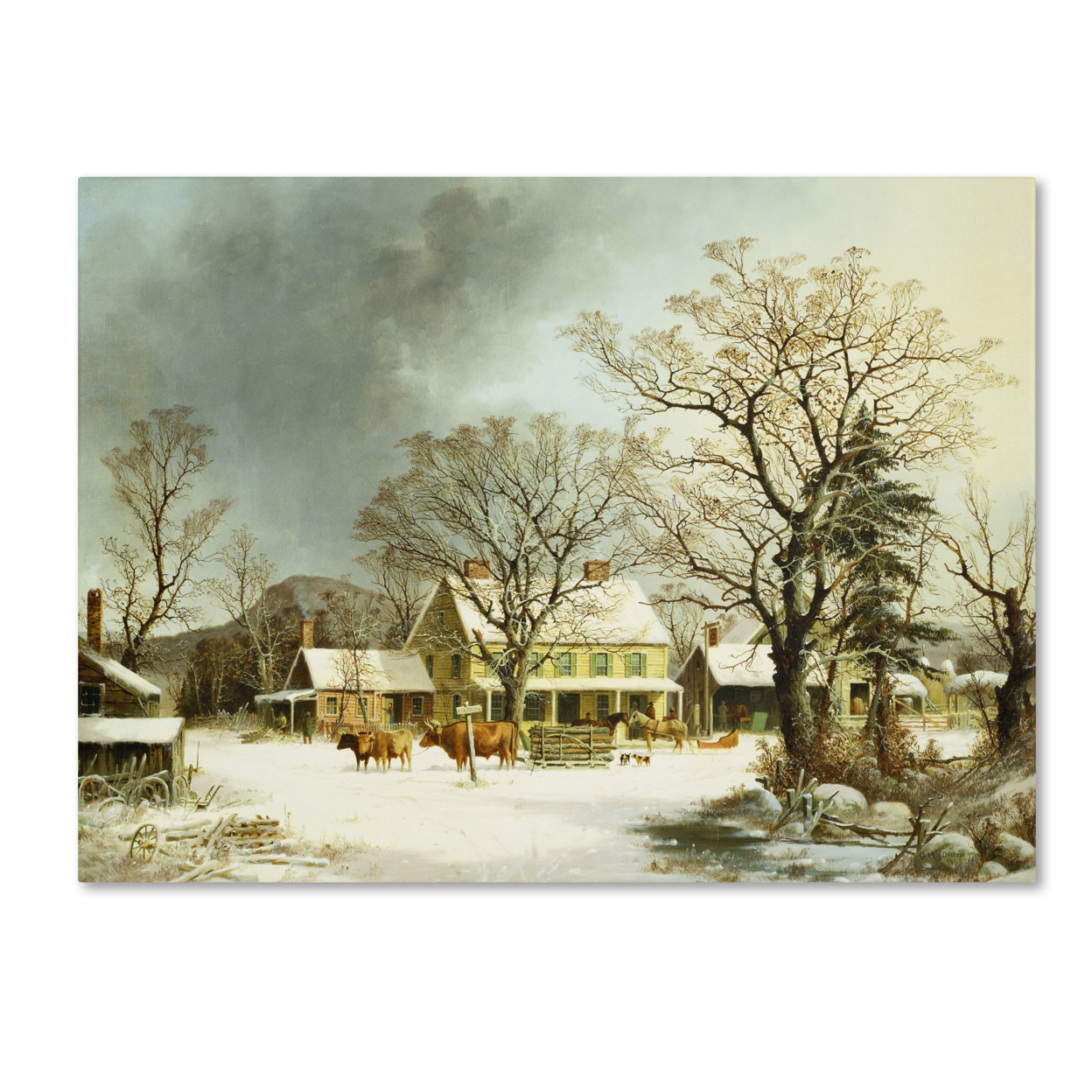 George Durie 'Seven Miles To Salem 1863' Canvas Wall Art 35 X 47 Inches