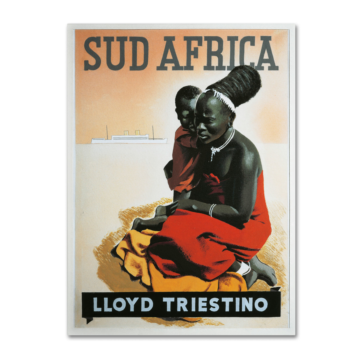 South Africa Lloyd Triestino 1930' Canvas Wall Art 35 X 47 Inches