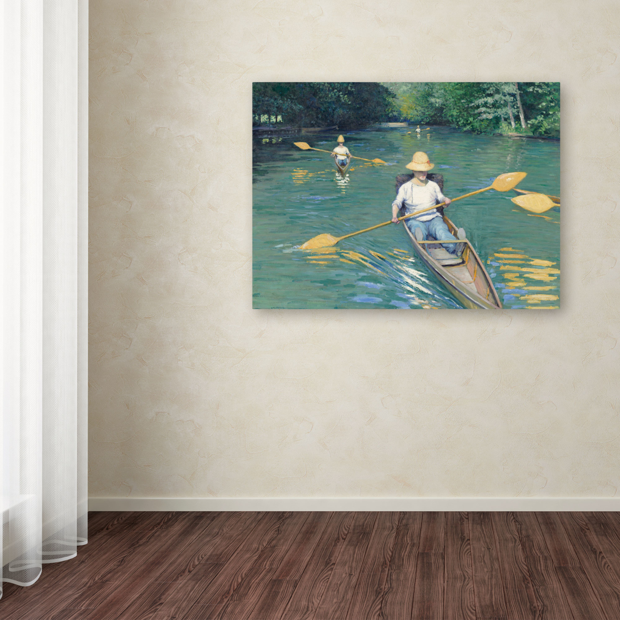 Gustave Caillebotte 'Skiffs 1877' Canvas Wall Art 35 X 47 Inches