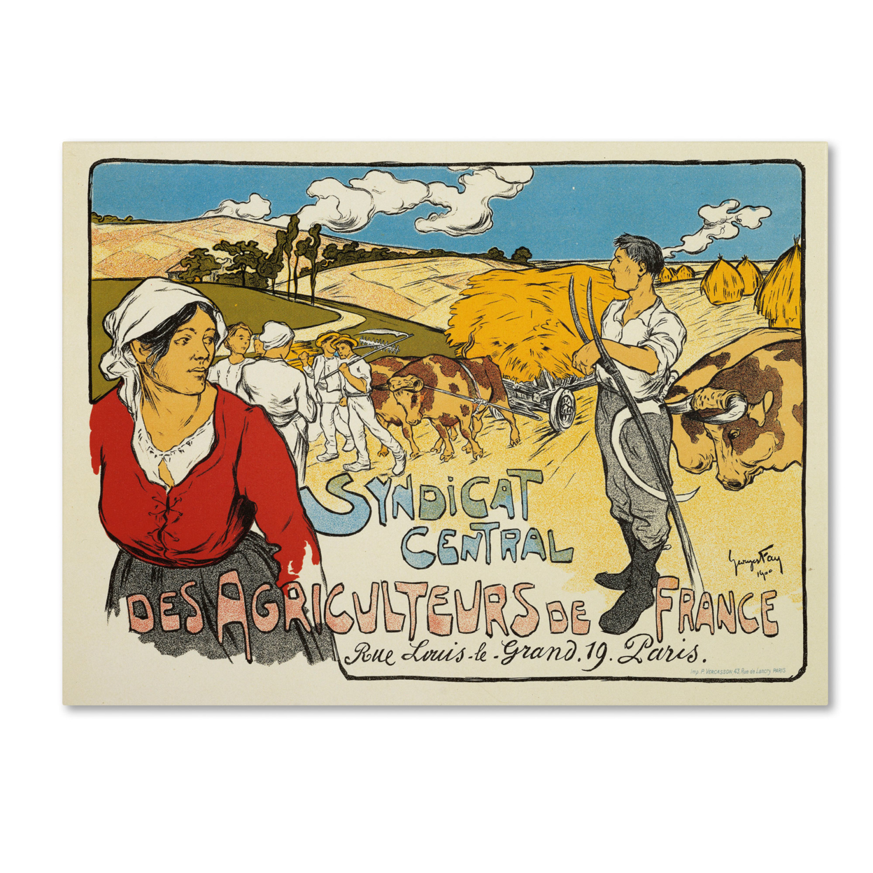 George Fay 'Syndicat Central Des Agriculteurs' Canvas Wall Art 35 X 47 Inches