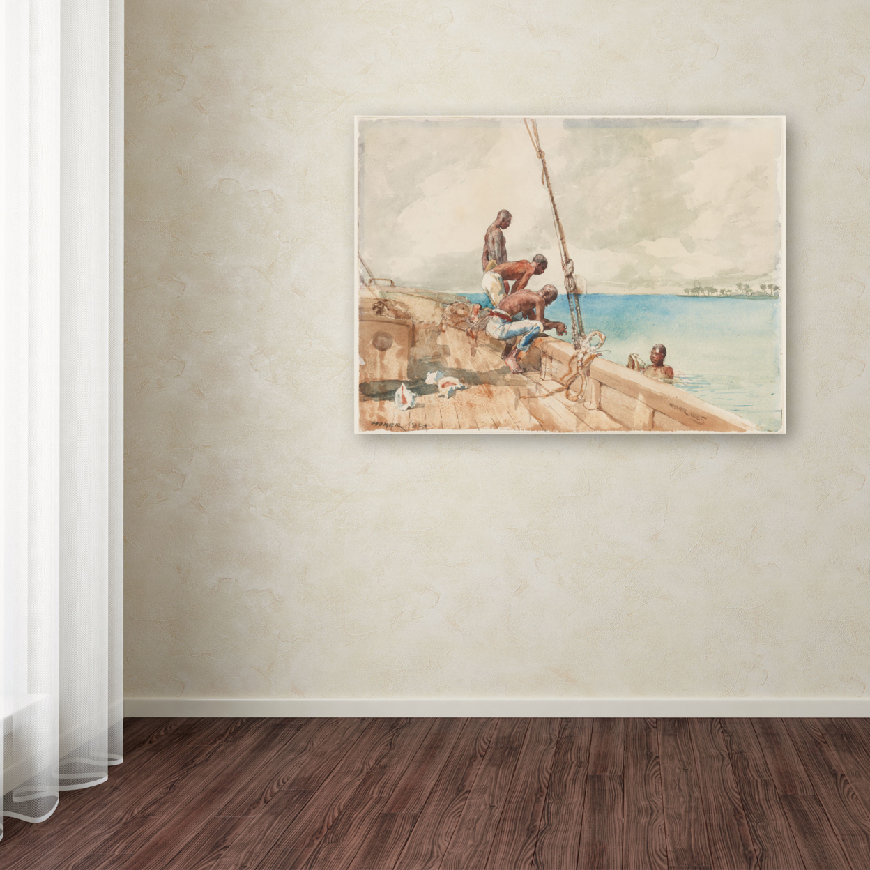 Winslow Homer 'The Conch Divers 1885' Canvas Wall Art 35 X 47 Inches