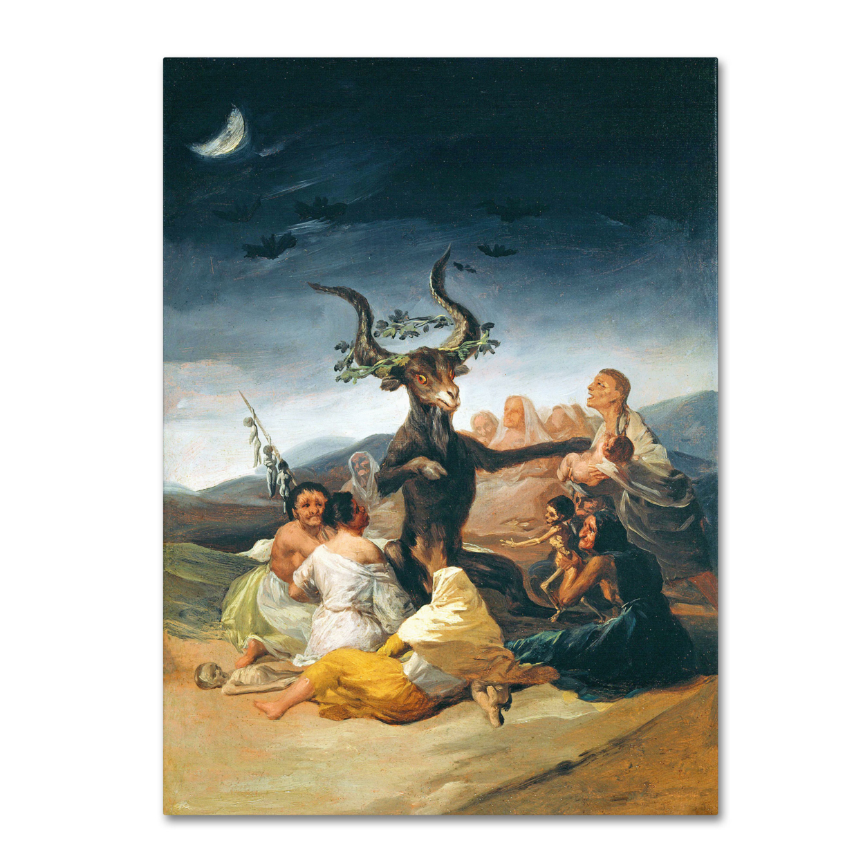 Francisco Goya 'The Witches' Sabbath 1797-98' Canvas Wall Art 35 X 47 Inches