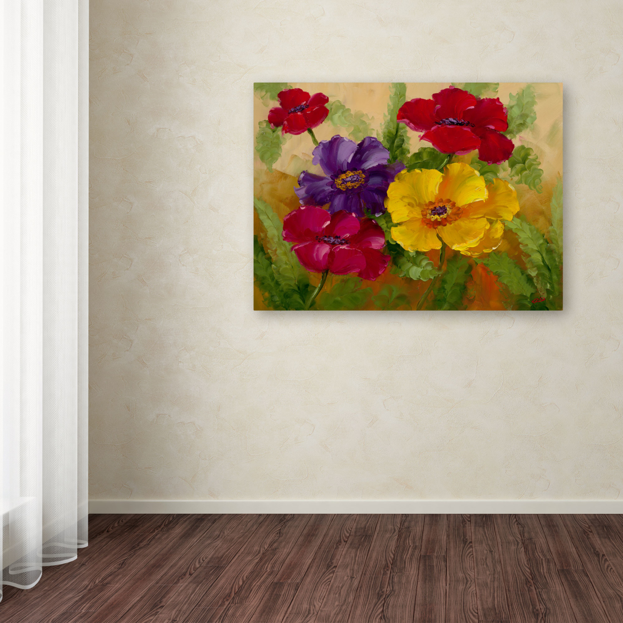 Rio 'Flowers' Canvas Wall Art 35 X 47 Inches