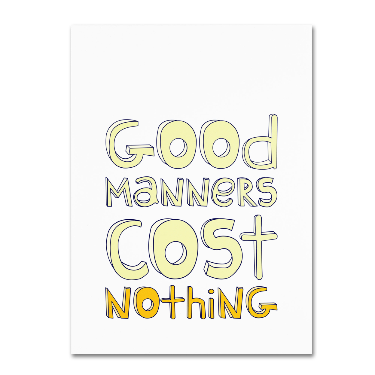 Megan Romo 'Good Manners II' Canvas Wall Art 35 X 47 Inches