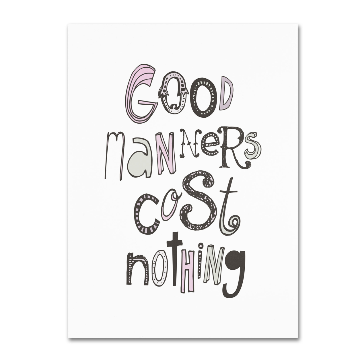 Megan Romo 'Good Manners VI' Canvas Wall Art 35 X 47 Inches