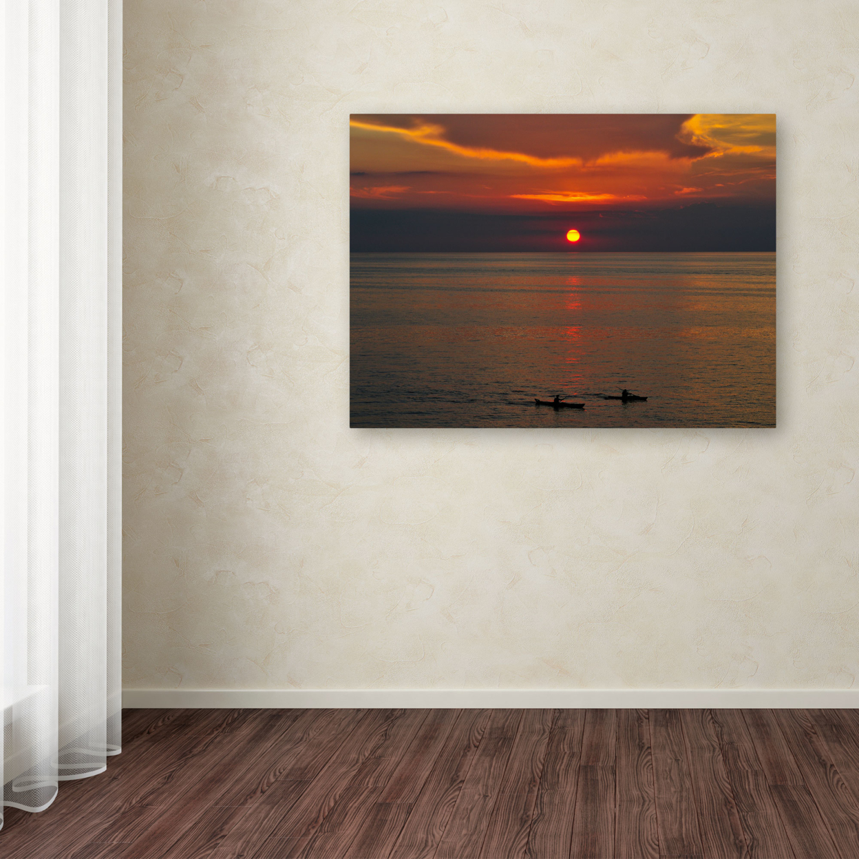 Kurt Shaffer 'Sunset Paddle' Canvas Wall Art 35 X 47 Inches