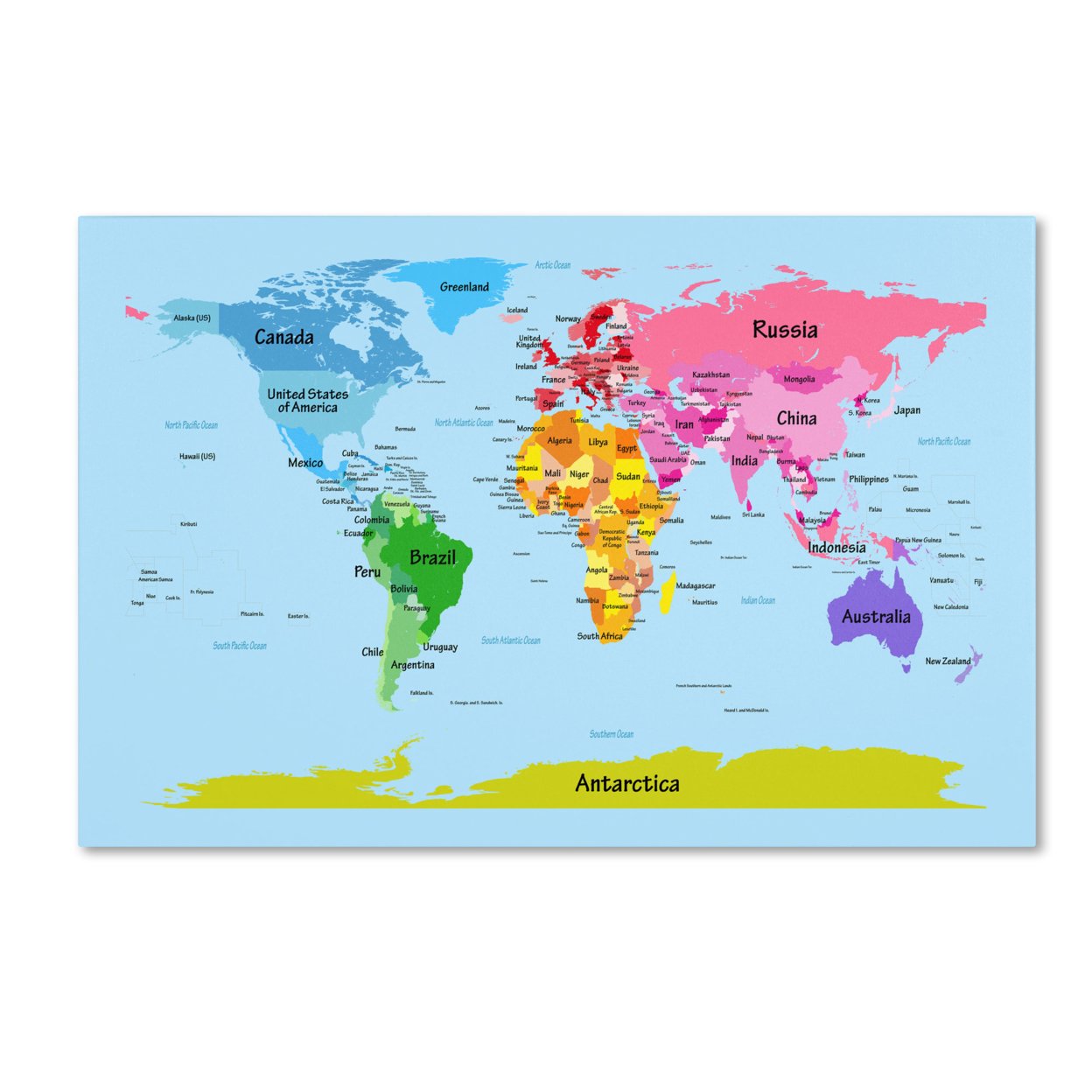 Michael Tompsett 'World Map For Kids' Canvas Wall Art 35 X 47 Inches