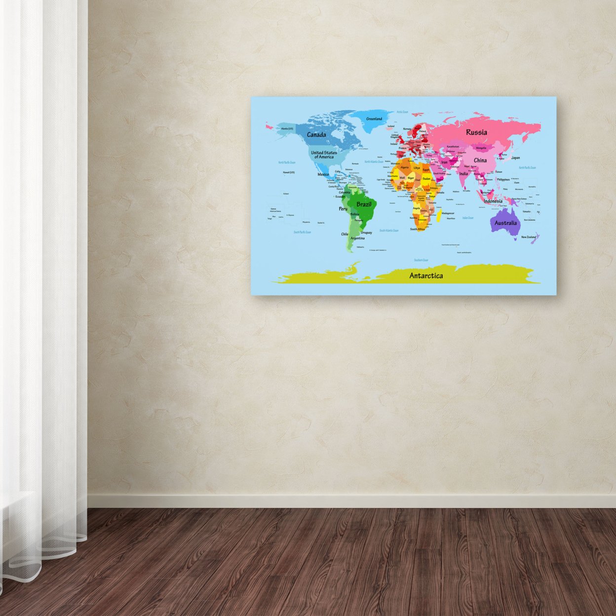 Michael Tompsett 'World Map For Kids' Canvas Wall Art 35 X 47 Inches