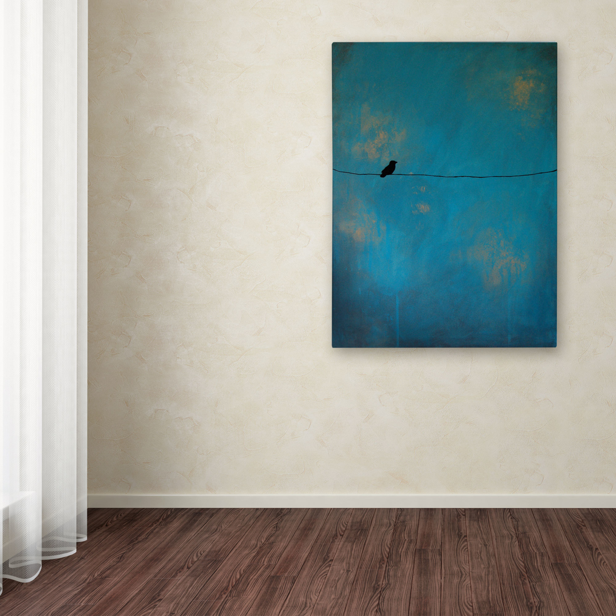 Nicole Dietz 'Lone Bird Blue' Canvas Wall Art 35 X 47 Inches