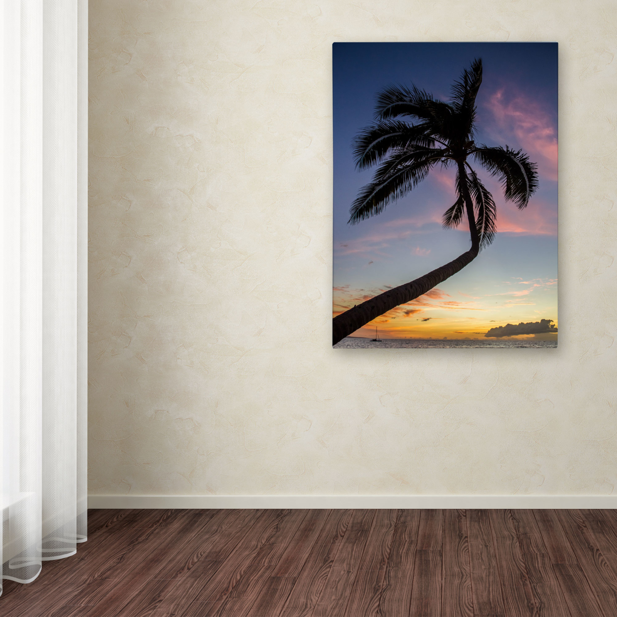 Pierre Leclerc 'Sunset Palm' Canvas Wall Art 35 X 47 Inches