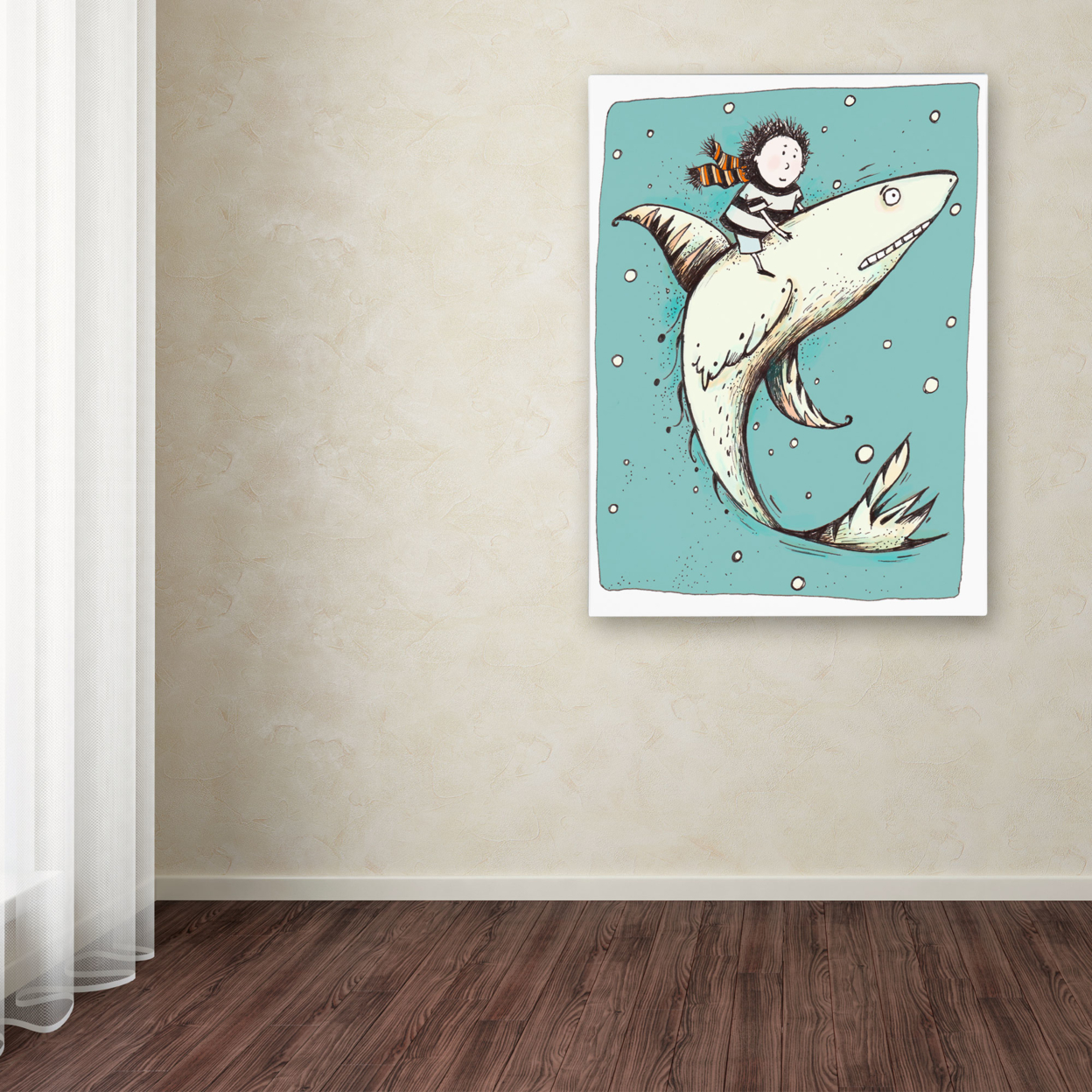 Carla Martell 'Fish Boy' Canvas Wall Art 35 X 47 Inches