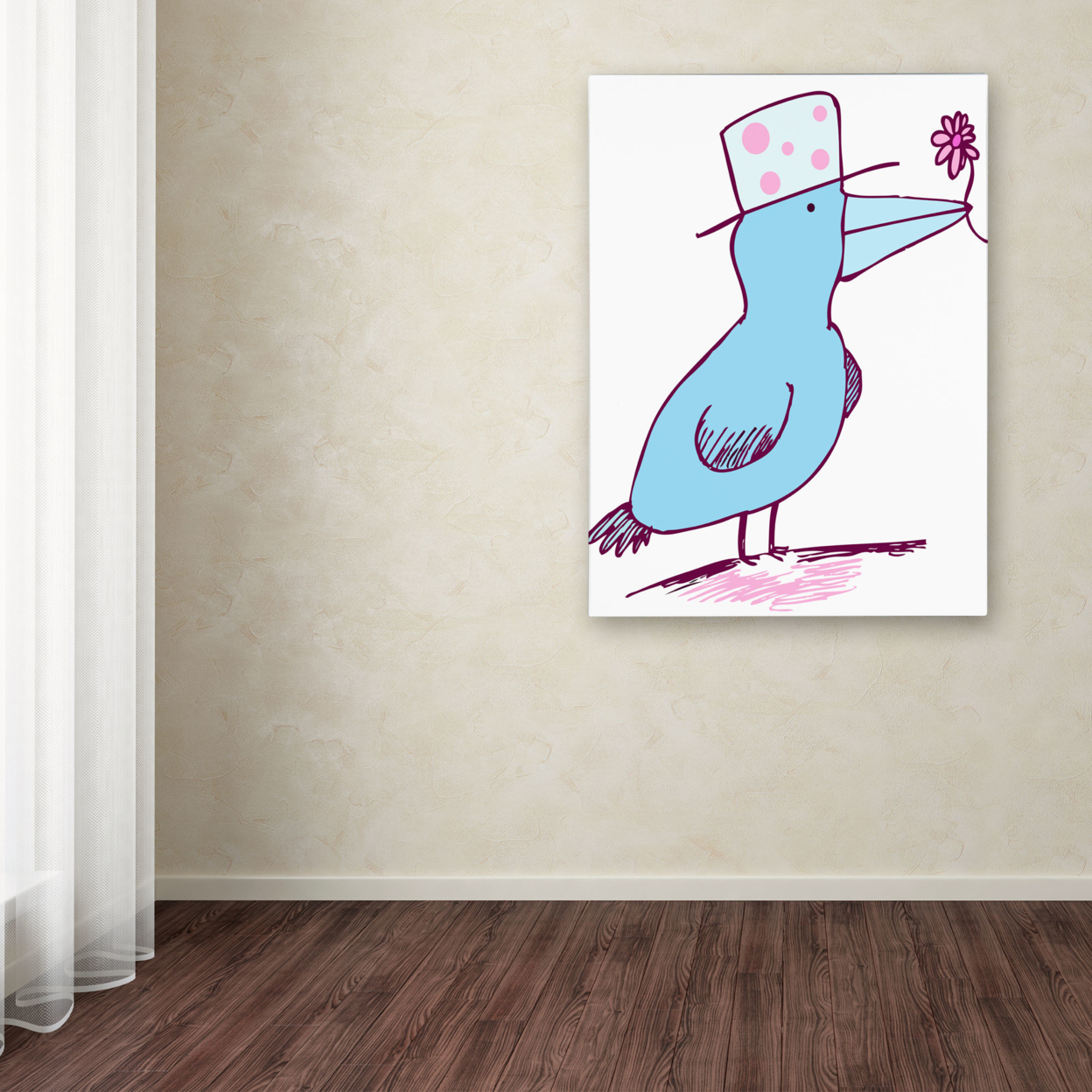 Carla Martell 'Flower Bird' Canvas Wall Art 35 X 47 Inches