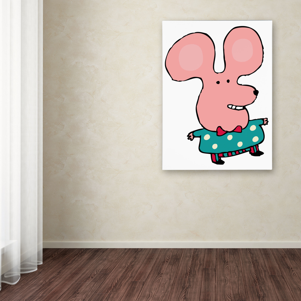 Carla Martell 'Happy Mr.Mouse' Canvas Wall Art 35 X 47 Inches