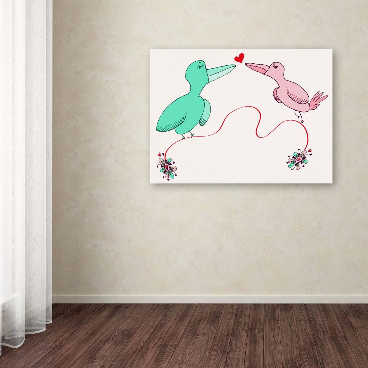 Carla Martell 'Love Birds' Canvas Wall Art 35 X 47 Inches