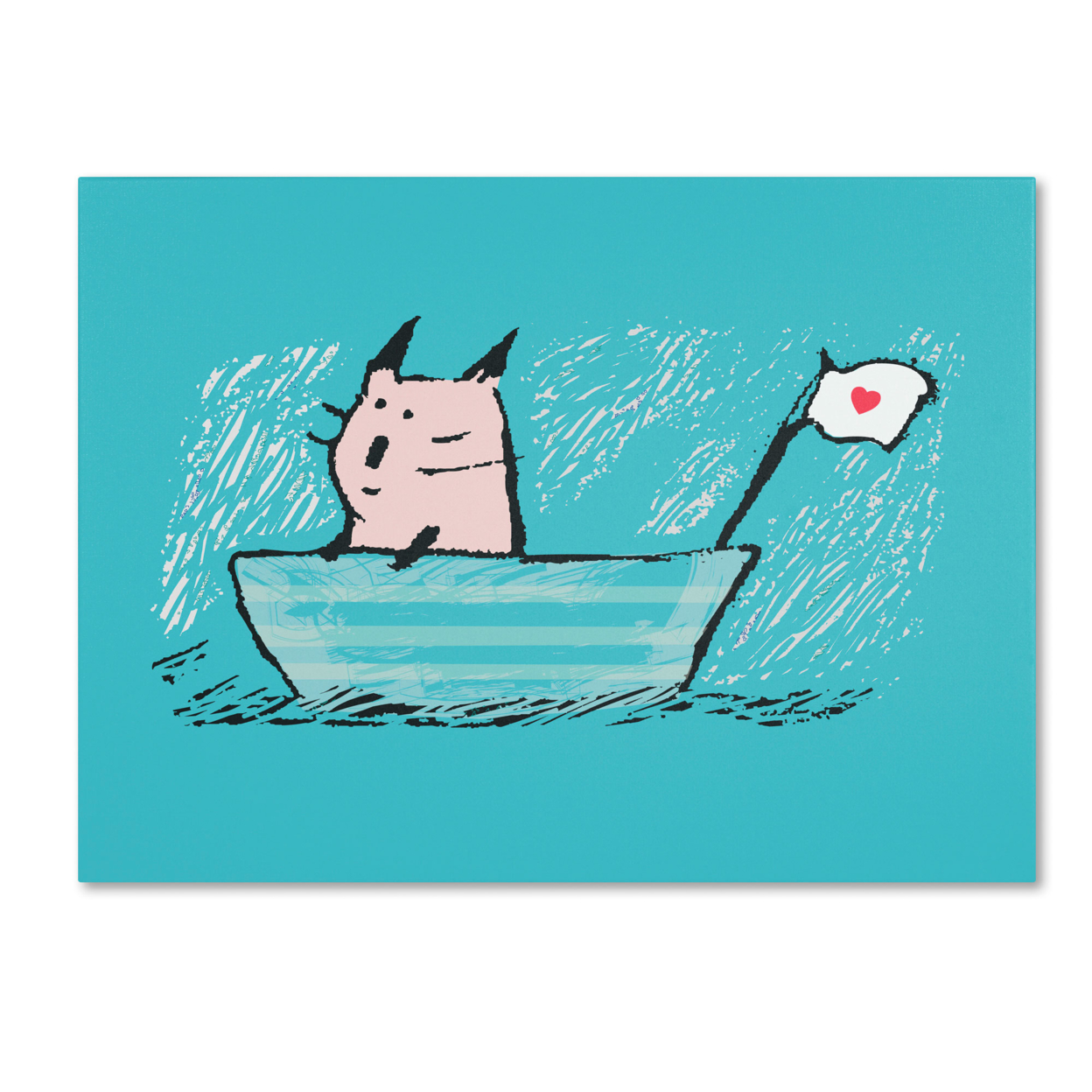 Carla Martell 'Sweet Sailor Cat' Canvas Wall Art 35 X 47 Inches