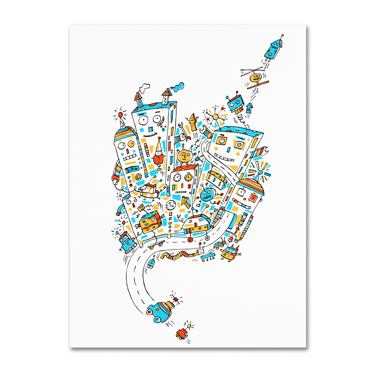 Carla Martell 'Robot City' Canvas Wall Art 35 X 47 Inches