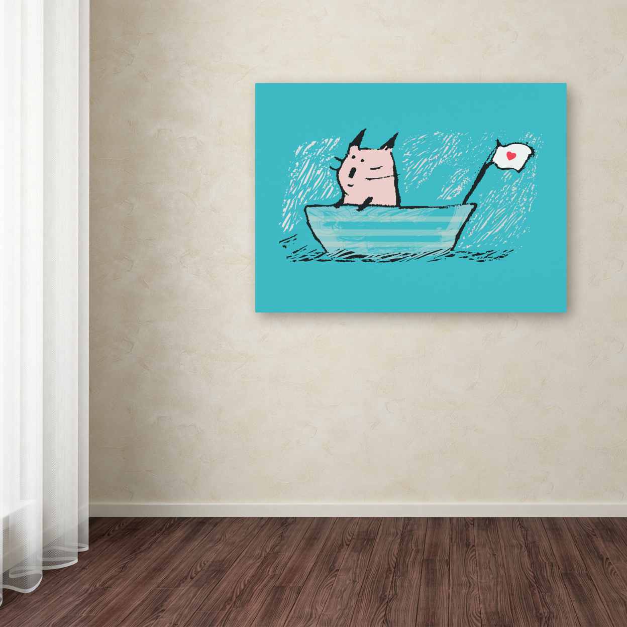 Carla Martell 'Sweet Sailor Cat' Canvas Wall Art 35 X 47 Inches