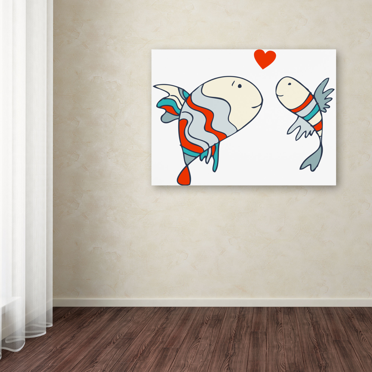 Carla Martell 'Two Little Fish' Canvas Wall Art 35 X 47 Inches