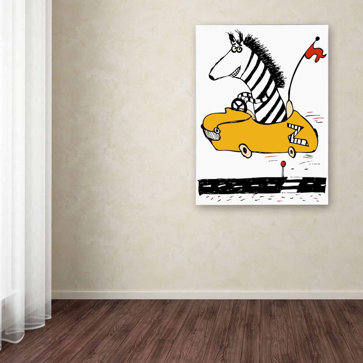 Carla Martell 'Zippy Zebra' Canvas Wall Art 35 X 47 Inches