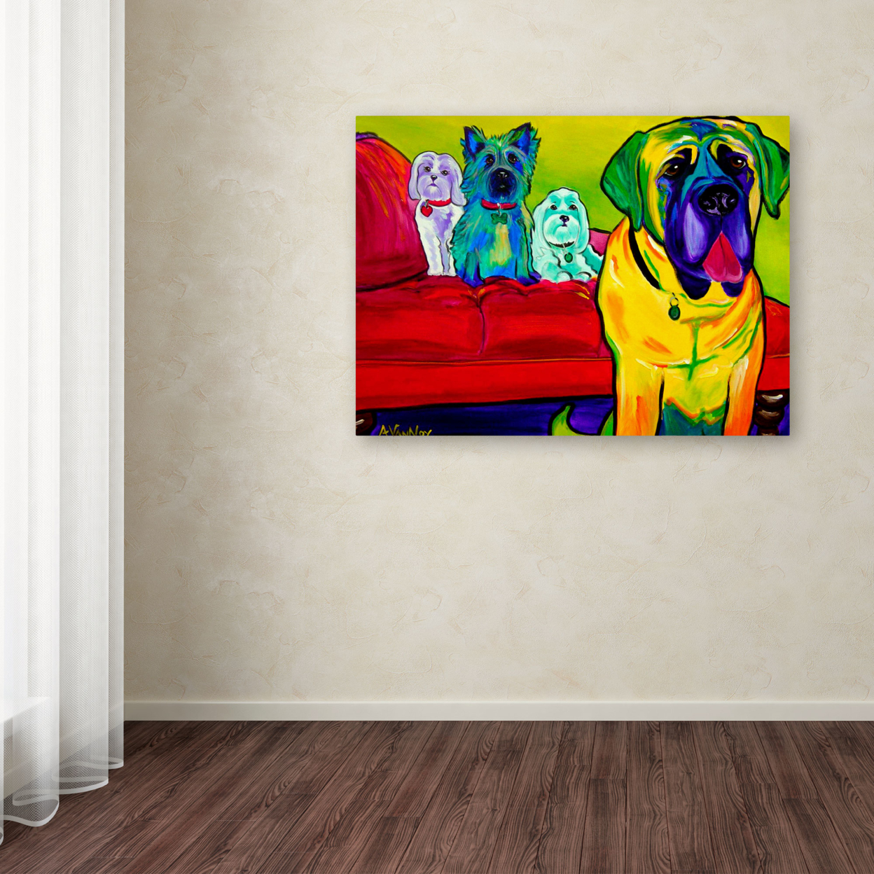 DawgArt 'Drooler Get The Floor' Canvas Wall Art 35 X 47 Inches