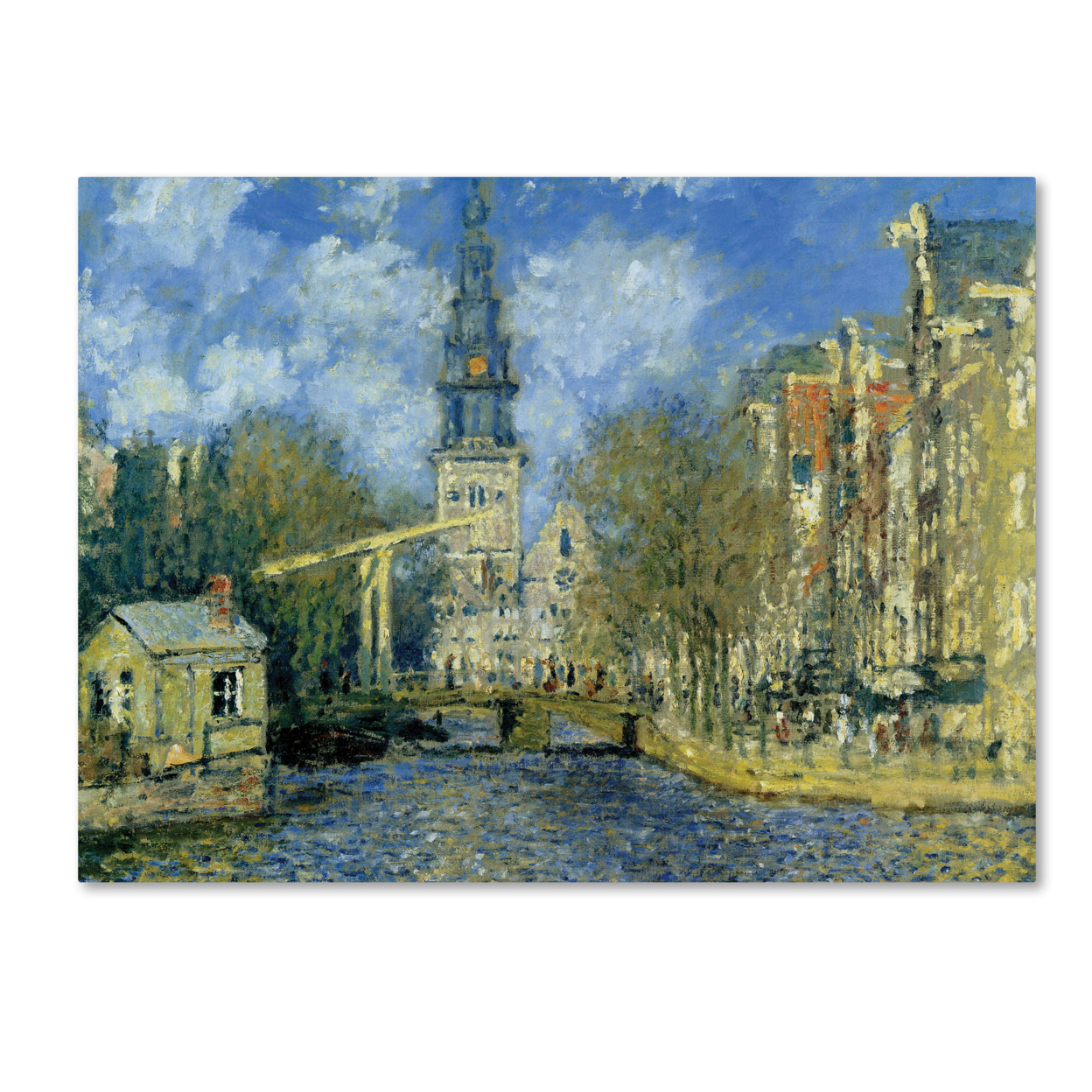 Claude Monet 'The Zuiderkerk At Amsterdam' Canvas Wall Art 35 X 47 Inches