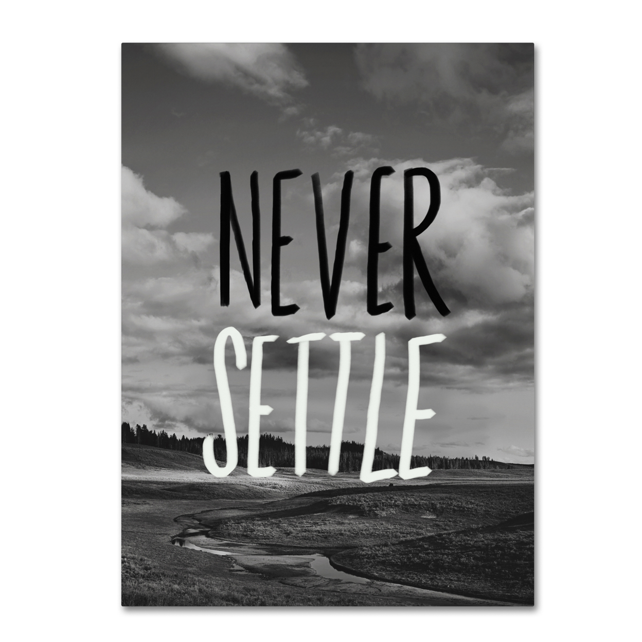 Leah Flores 'Never Settle' Canvas Wall Art 35 X 47 Inches