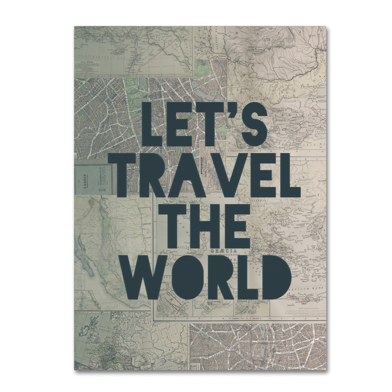Leah Flores 'Travel The World' Canvas Wall Art 35 X 47 Inches