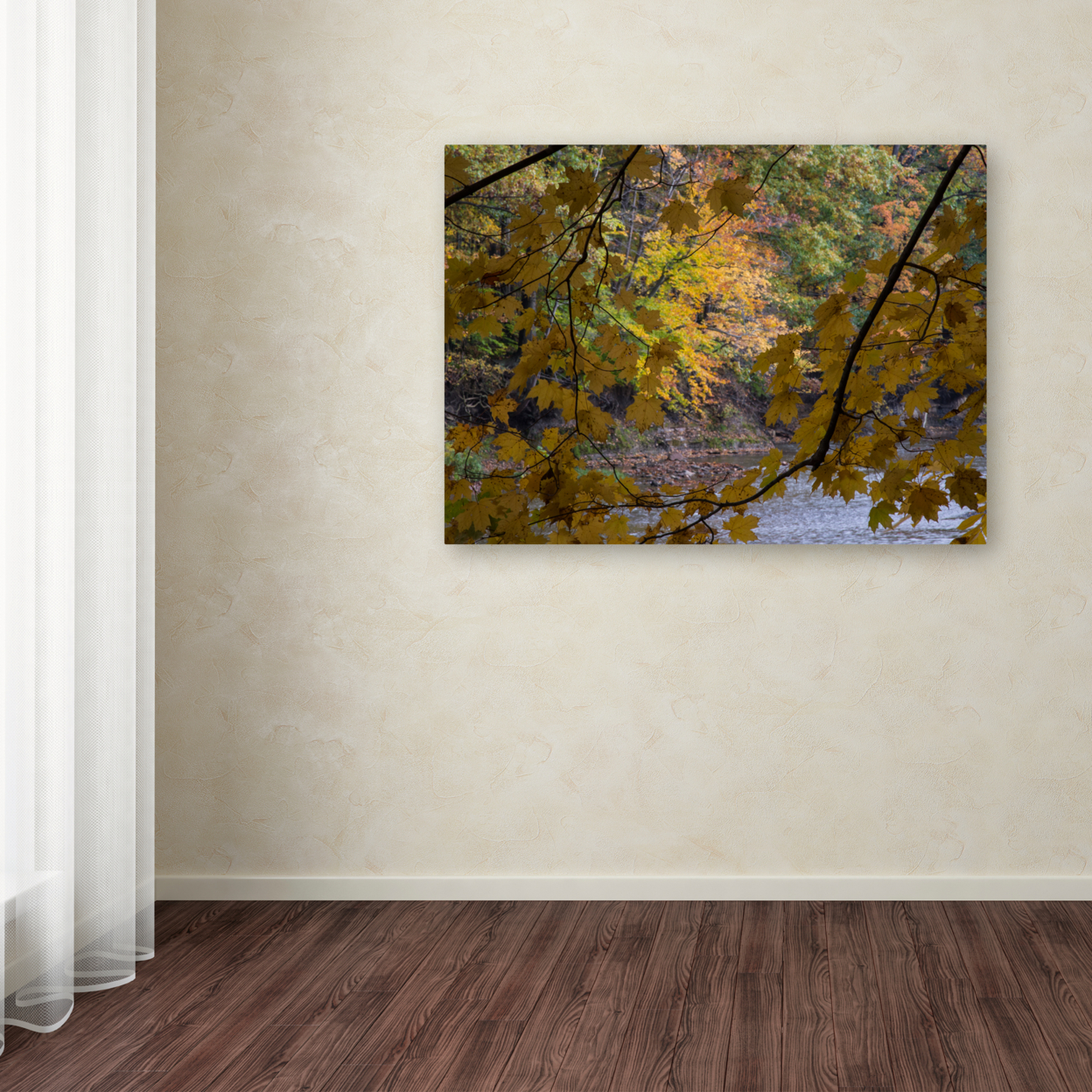 Kurt Shaffer 'Brilliant Ohio Autumn' Canvas Wall Art 35 X 47 Inches