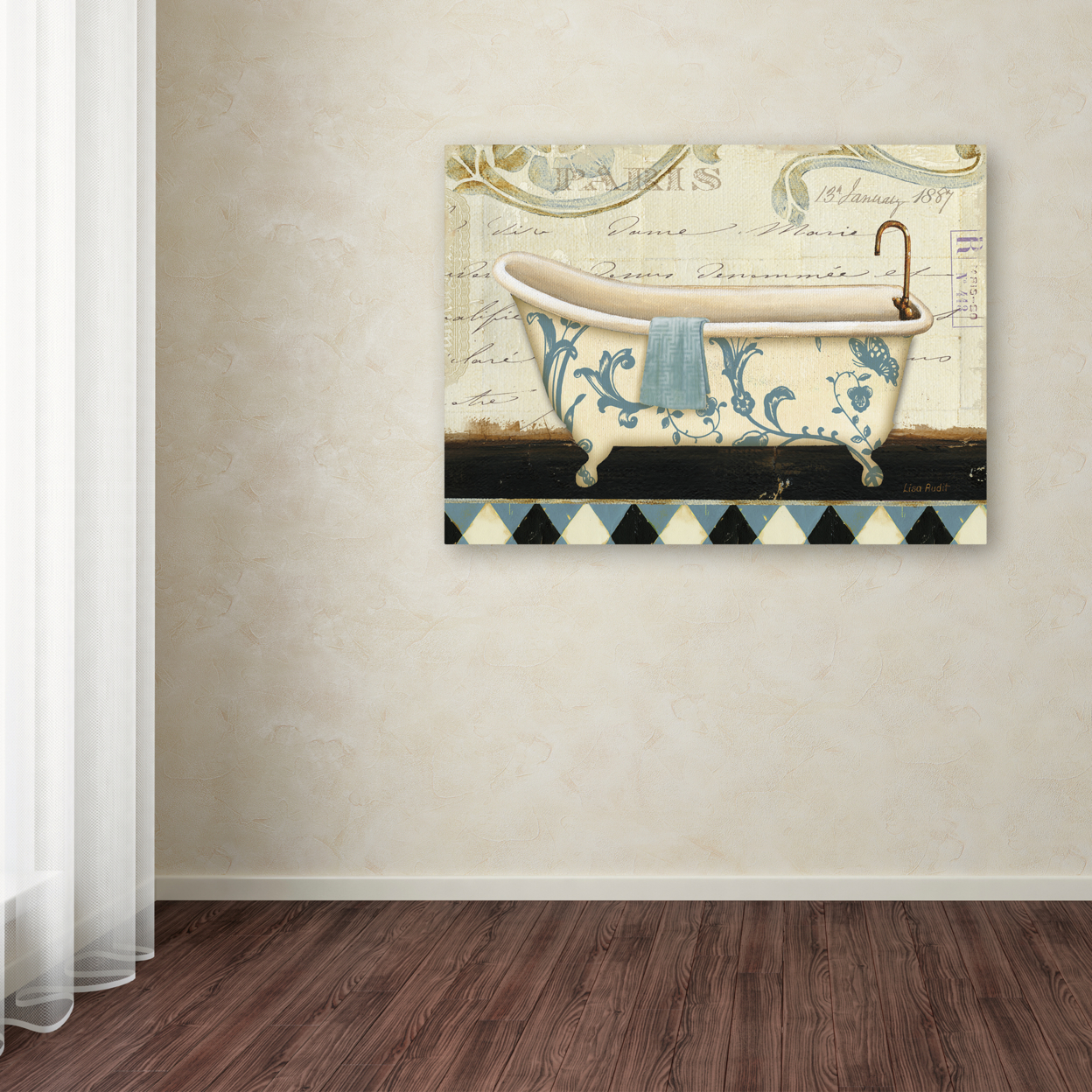 Lisa Audit 'Marche De Fleurs Bath I' Canvas Wall Art 35 X 47 Inches