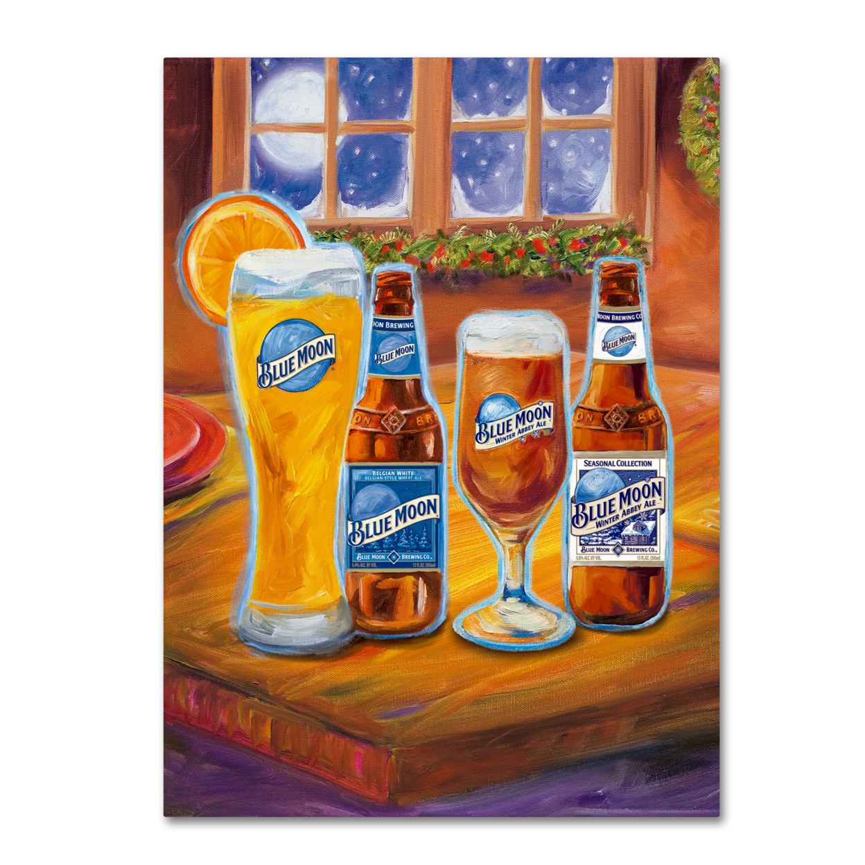 Blue Moon 'Holiday' Canvas Wall Art 35 X 47 Inches